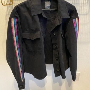 PRIMARK BLACK WITH RAINBOW JACKET